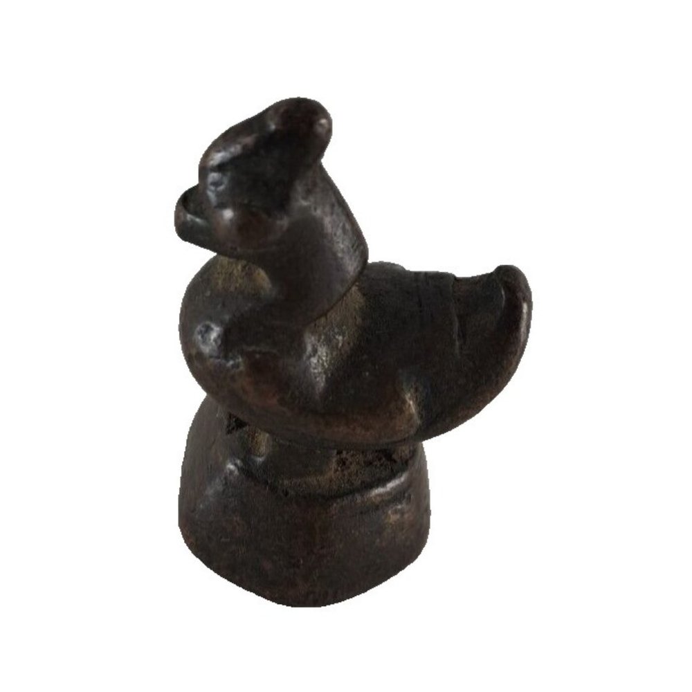 Antique Burmese Opium Weight Hintha Duck Bronze 158gr Mythical Bird Hexagonal
